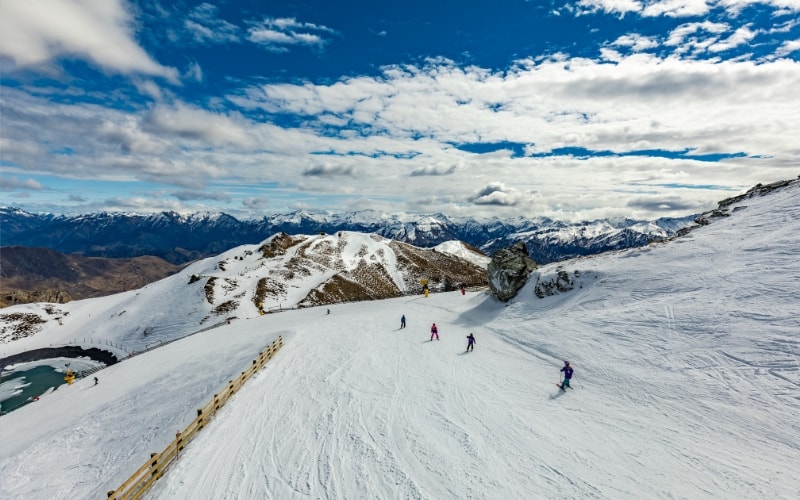 New Zealand winter snow in Coronet Peak Ski Resort