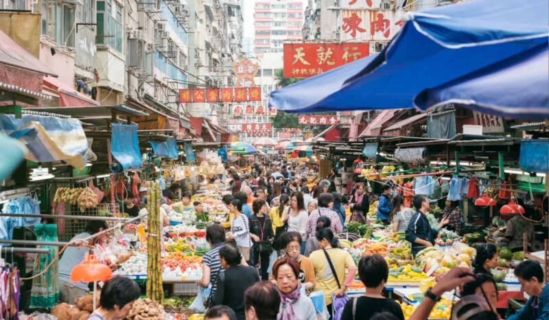 Hong Kong food street market